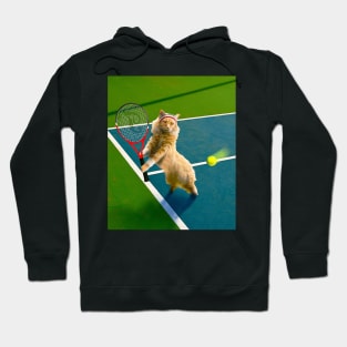 Maine Coon Cat Playing Tennis Hoodie